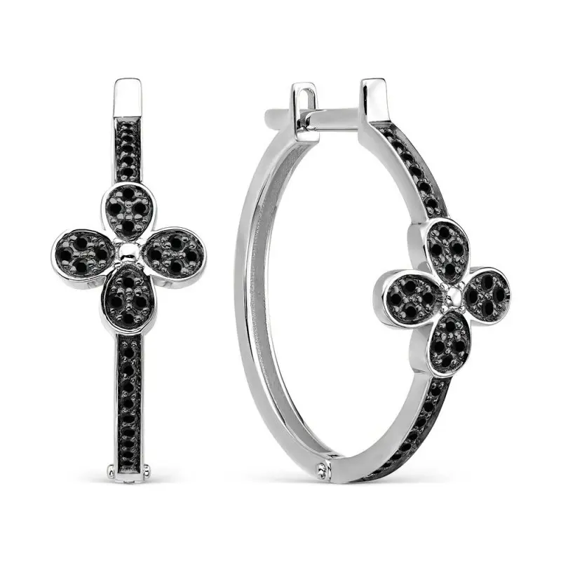 Серьги с английским замком из белого золота