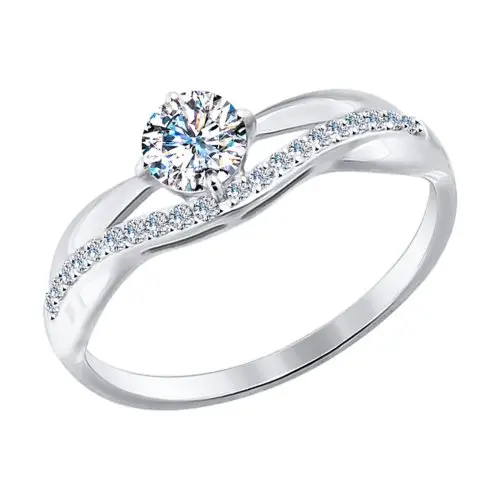 Кольцо декоративное из белого золота