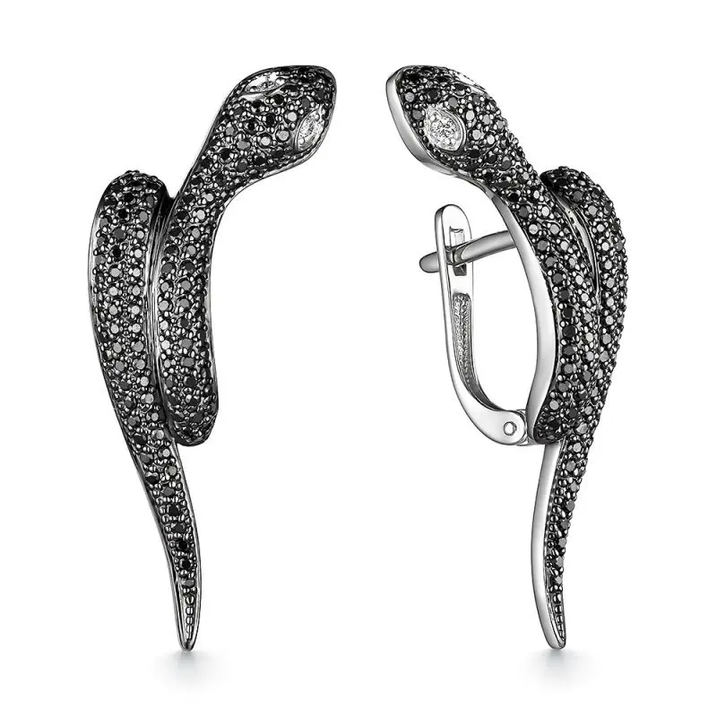 Серьги с английским замком из белого золота