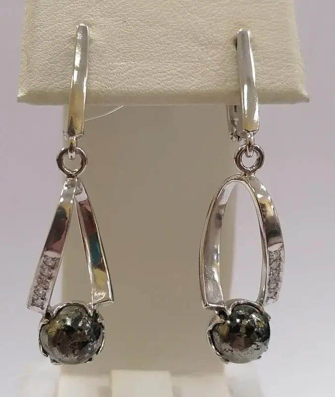 Серьги подвесные из серебра