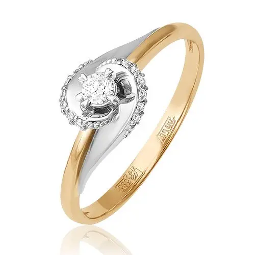 Кольцо декоративное из комбинированного золота