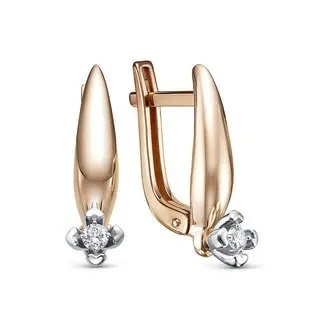 Серьги с английским замком из красного золота