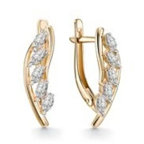 Серьги с английским замком из красного золота