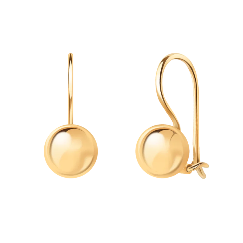 Серьги петельки из красного золота