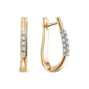 Серьги с английским замком из красного золота