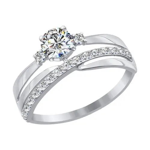 Кольцо декоративное из белого золота