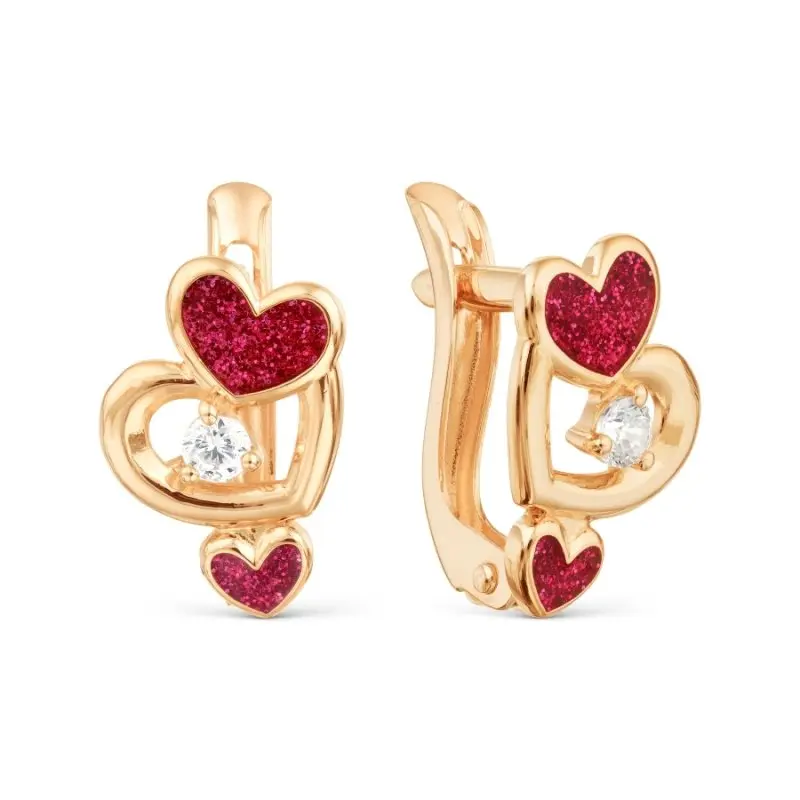Серьги детские из красного золота