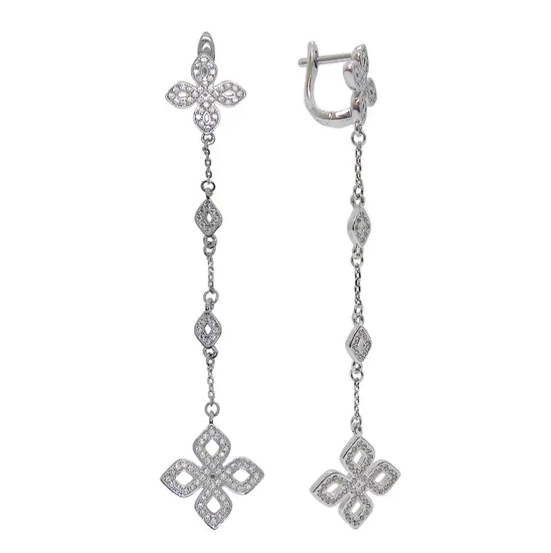 Серьги подвесные из серебра