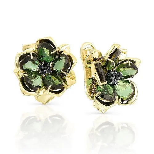 Серьги с английским замком из желтого золота