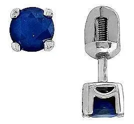 Серьги пуссеты из белого золота