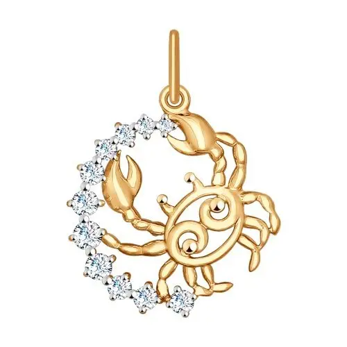 Подвеска знак зодиака из красного золота