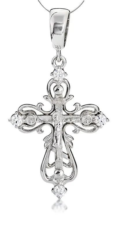Подвеска крест из серебра