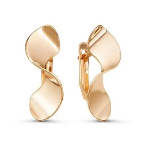Серьги с английским замком из красного золота