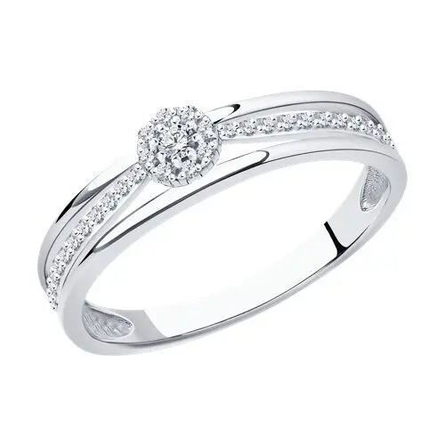 Кольцо декоративное из белого золота