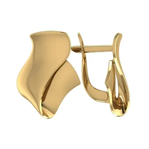 Серьги с английским замком из красного золота