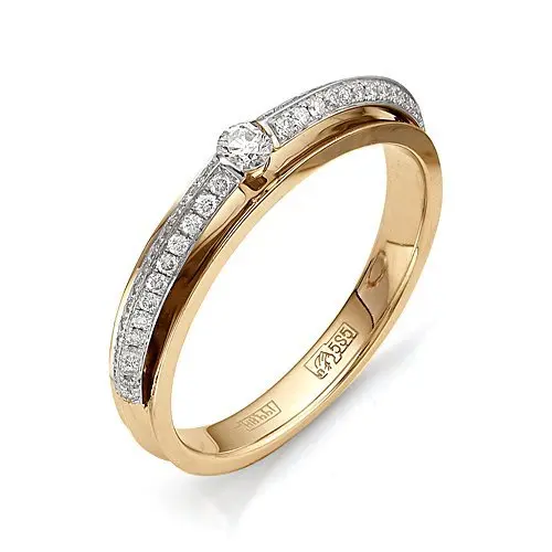 Кольцо декоративное из красного золота с бриллиантами