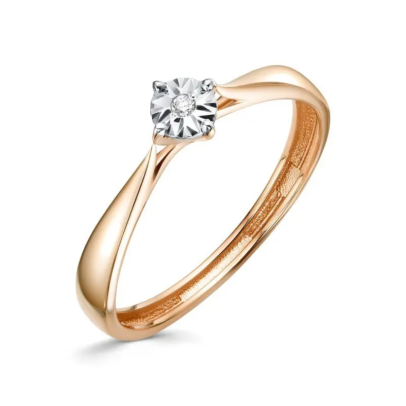 Кольцо декоративное из комбинированного золота