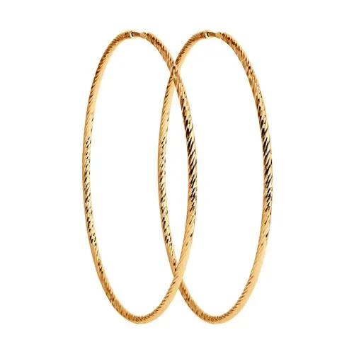 Серьги конго из красного золота