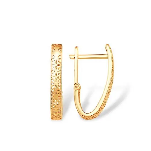 Серьги с английским замком из красного золота