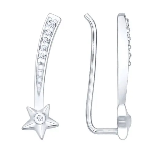 Серьги зажимы из серебра
