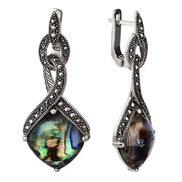 Серьги подвесные из серебра