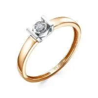 Кольцо помолвочное из комбинированного золота