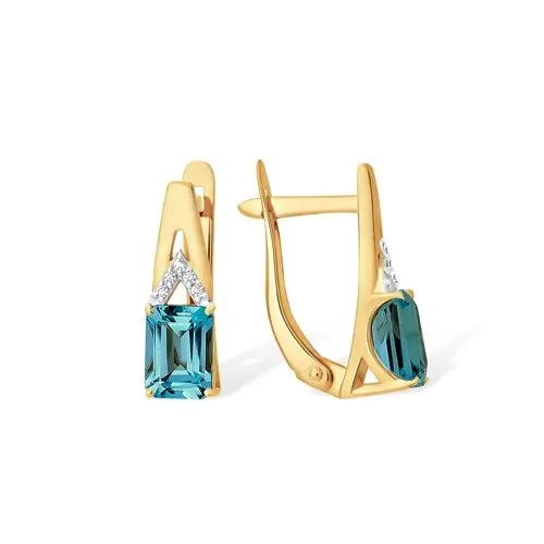 Серьги с английским замком из красного золота