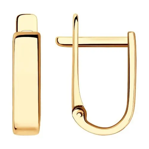 Серьги с английским замком из красного золота