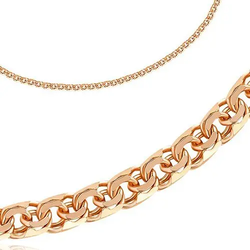 Браслет цепочный из красного золота без вставок