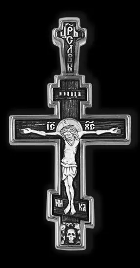 Подвеска крест из серебра