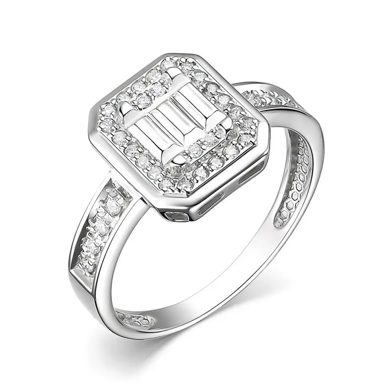 Кольцо декоративное из белого золота