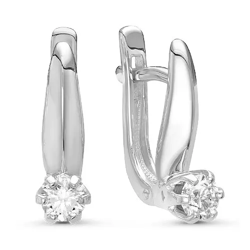 Серьги с английским замком из красного золота с бриллиантами