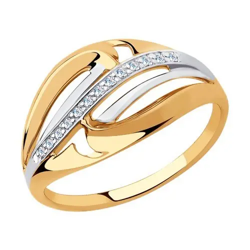 Кольцо декоративное из комбинированного золота