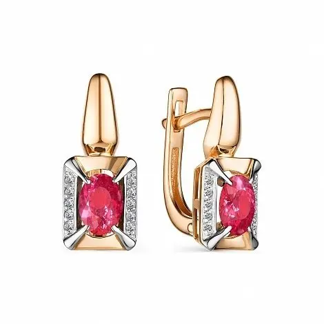 Серьги с английским замком из красного золота