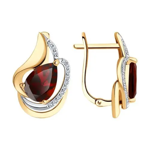 Серьги с английским замком из красного золота