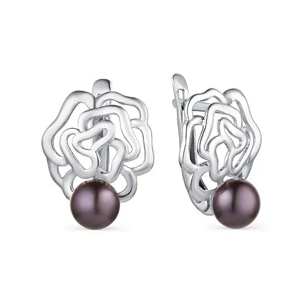 Серьги с английским замком из серебра