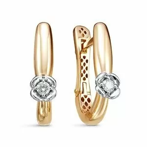 Серьги с английским замком из комбинированного золота