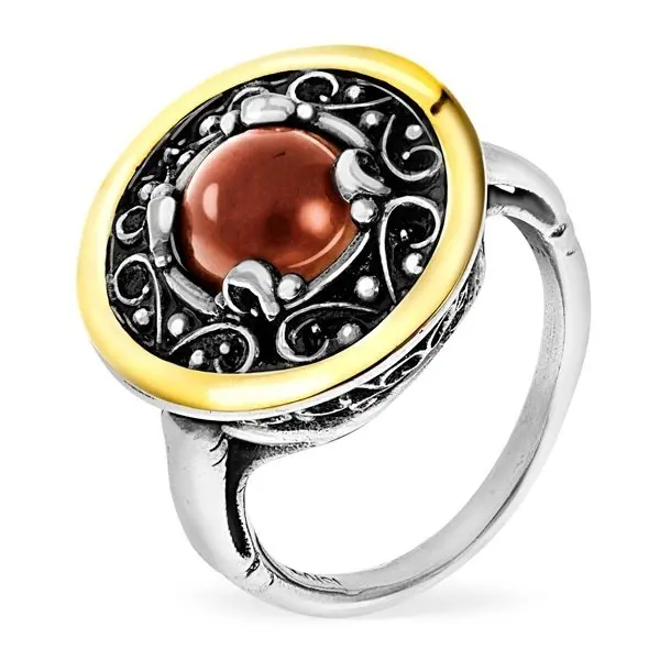 Кольцо декоративное из серебра вид 1