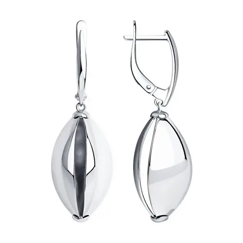 Серьги подвесные из серебра
