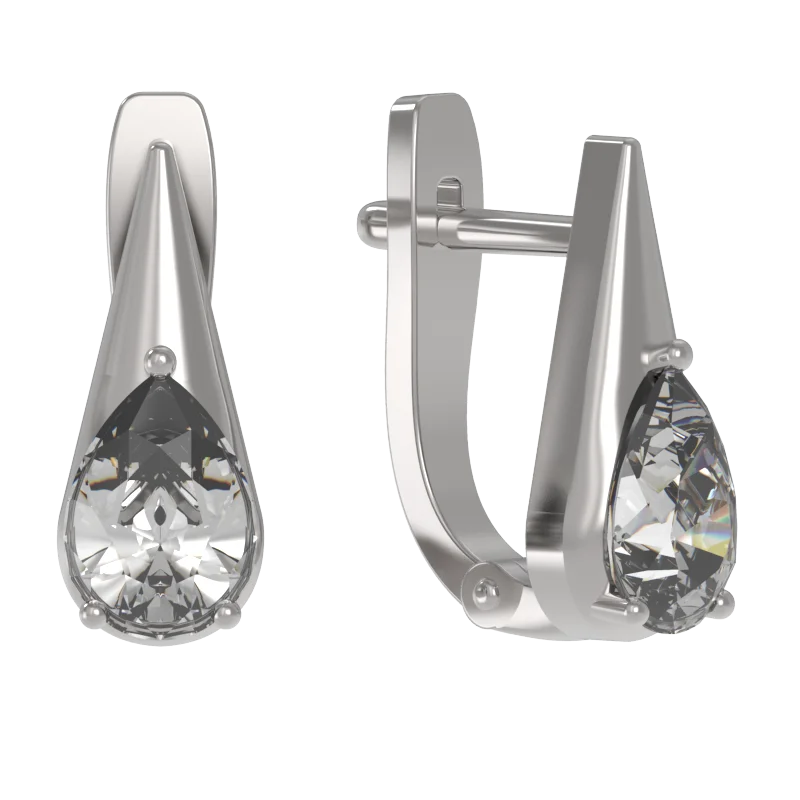 Серьги с английским замком из серебра