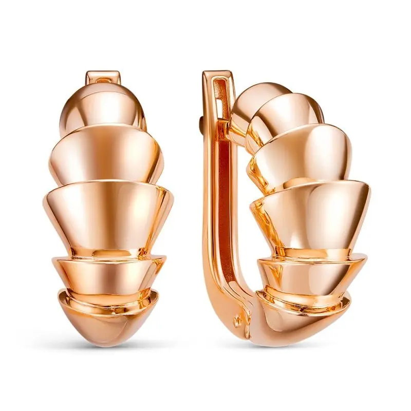 Серьги с английским замком из красного золота