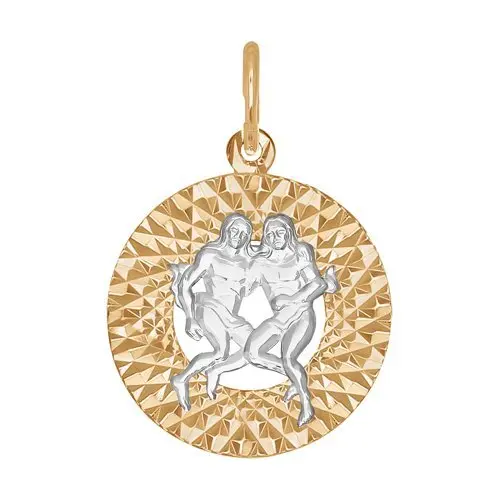Подвеска знак зодиака из комбинированного золота