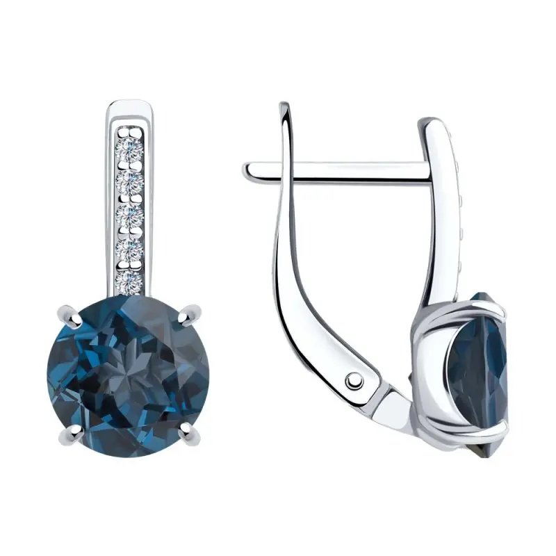 Серьги с английским замком из серебра