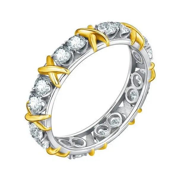 Кольцо декоративное из комбинированного золота