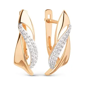 Серьги с английским замком из красного золота