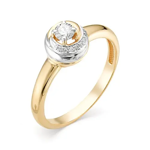 Кольцо помолвочное из белого золота