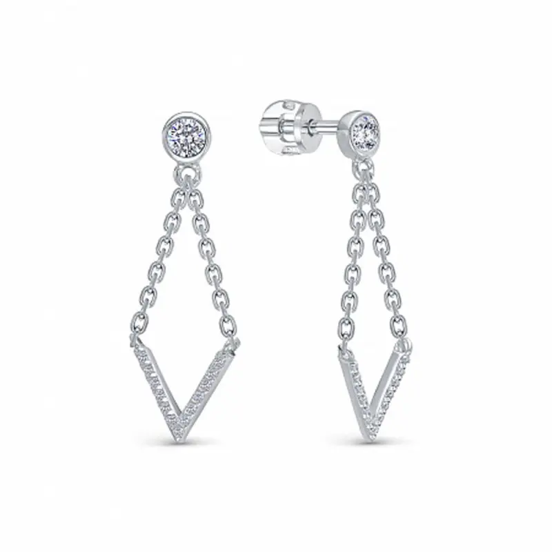 Серьги подвесные из серебра