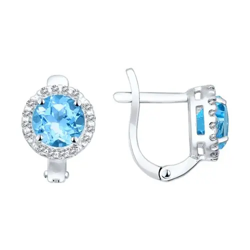 Серьги с английским замком из серебра
