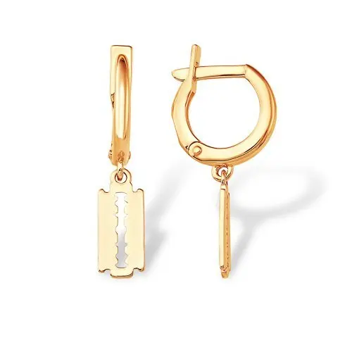 Серьги подвесные из красного золота