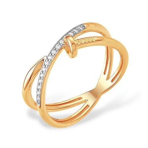 Кольцо декоративное из комбинированного золота